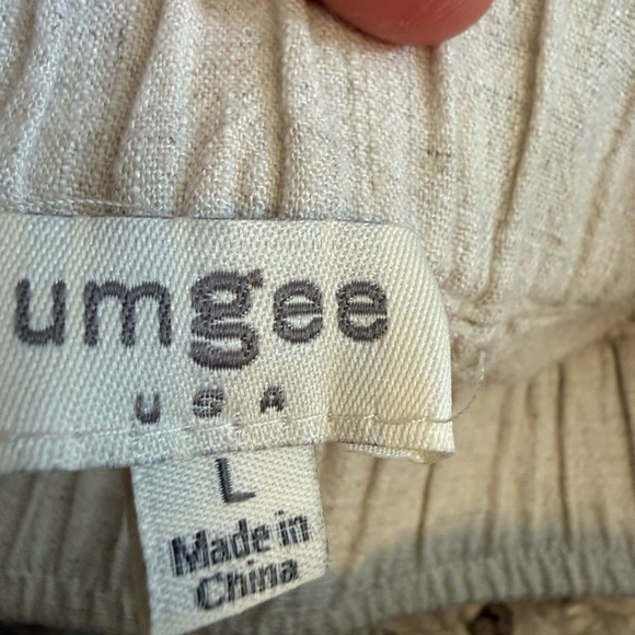 2/$30 Umgee Linen Blend Tie Waist Button Front Skirt w/ Pockets Size L - Picture 6 of 7